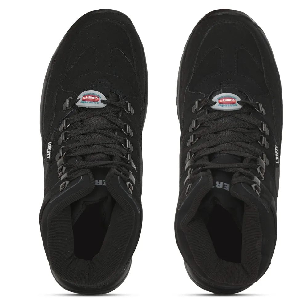 Freedom Casual (Black) Defence Hiking/Trekking Ankle Shoes EVREST-PRM By Liberty No Slip Base Support