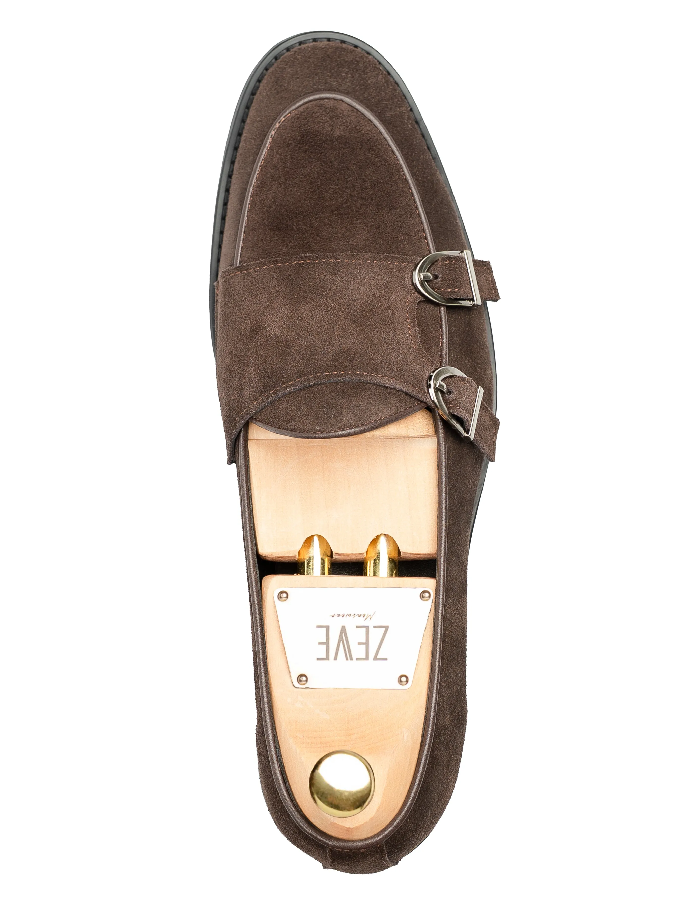 Supportive Fit Canvas Upper Bellmonk Loafer - Tobacco Brown Suede