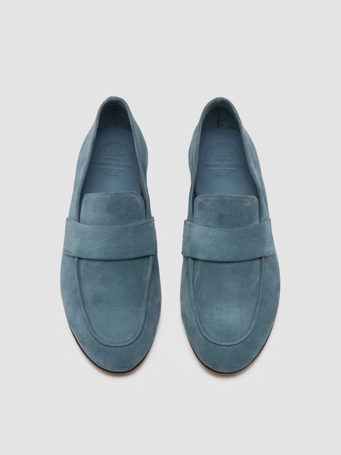Power Lane Minimalist Aesthetic BLAIR 001 - Navy Suede Loafers