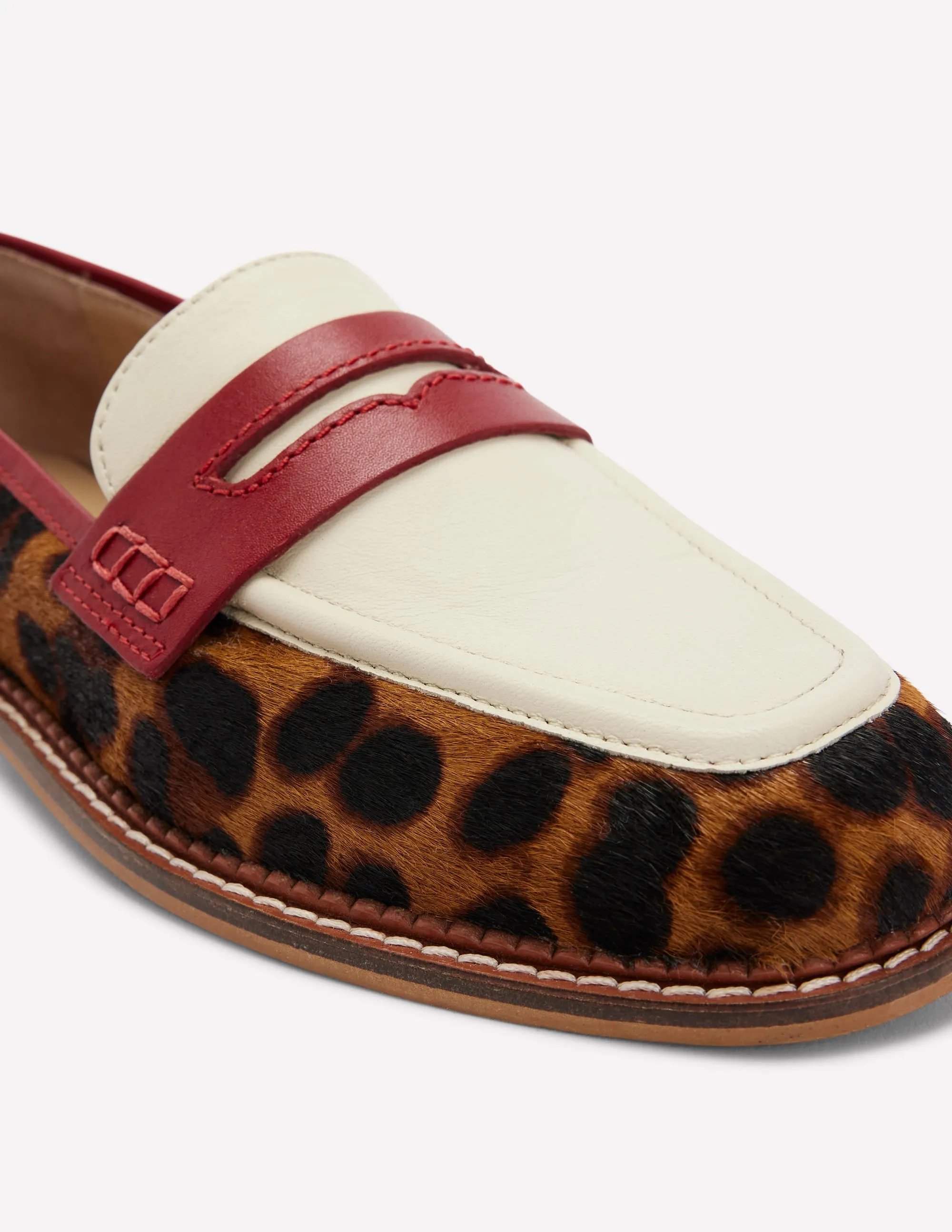 Nya Penny Loafers-Leopard Colourblock Pure Dash Grip Steps