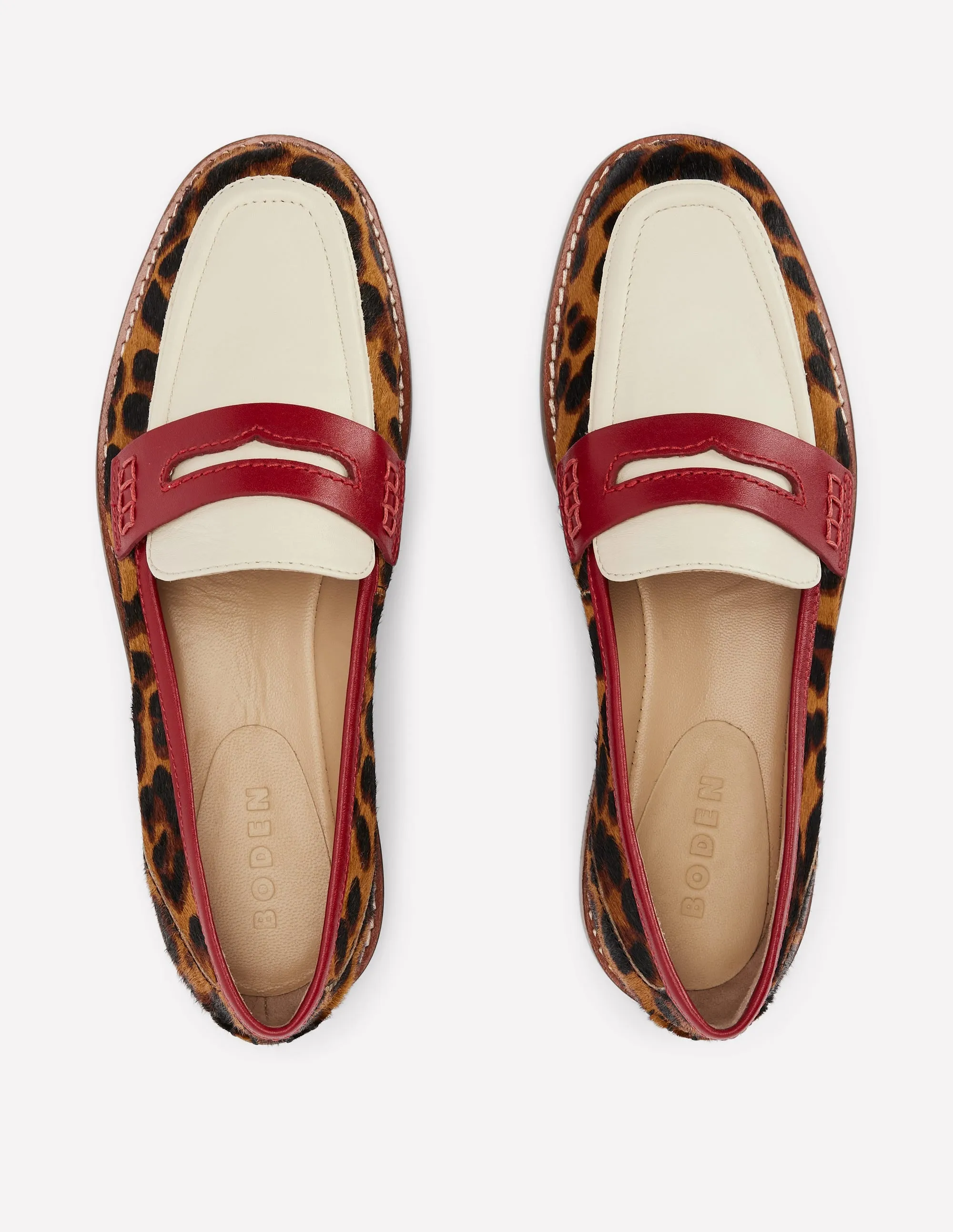 Nya Penny Loafers-Leopard Colourblock Way Smooth
