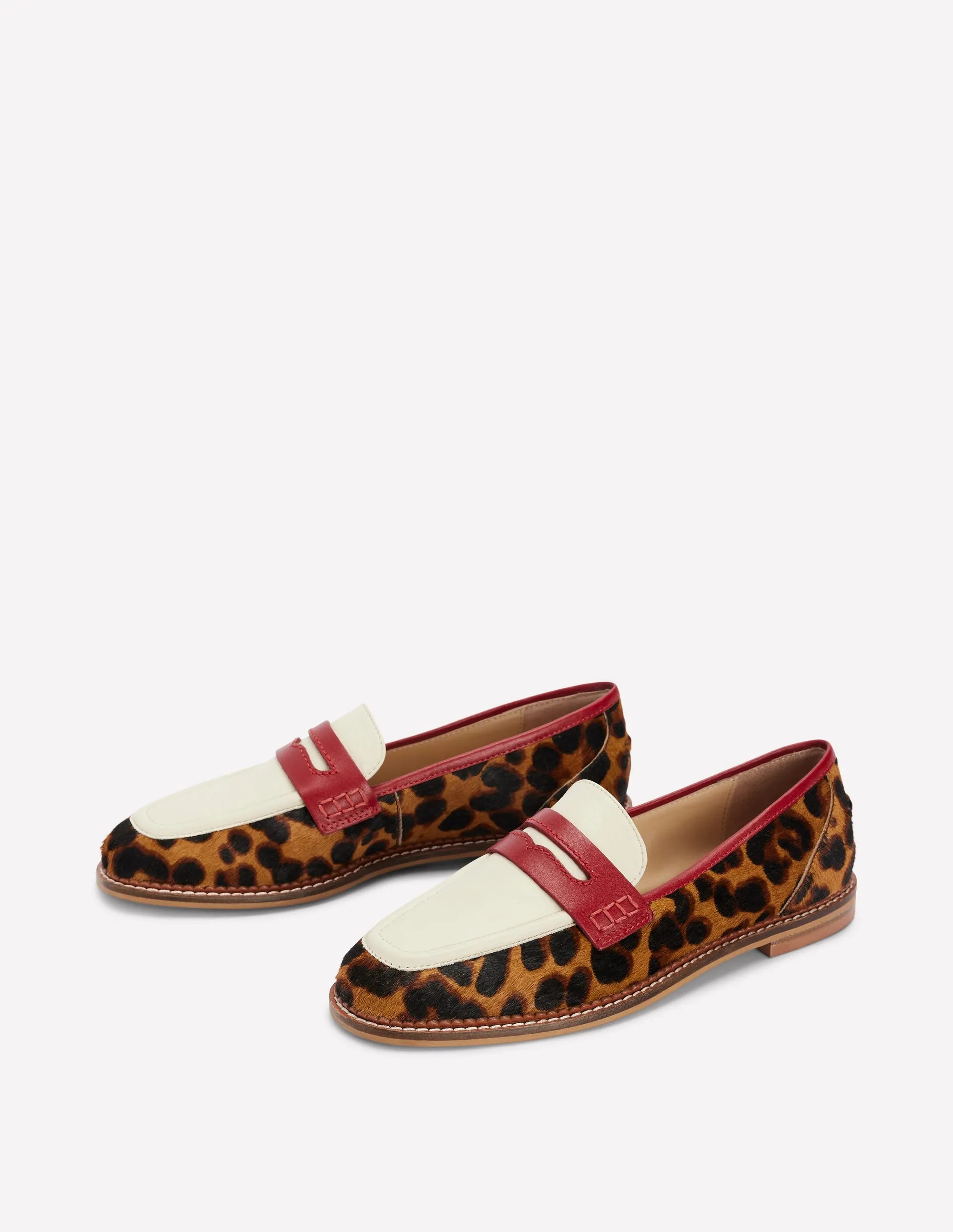 Nya Penny Loafers-Leopard Colourblock Fashionable Comfort