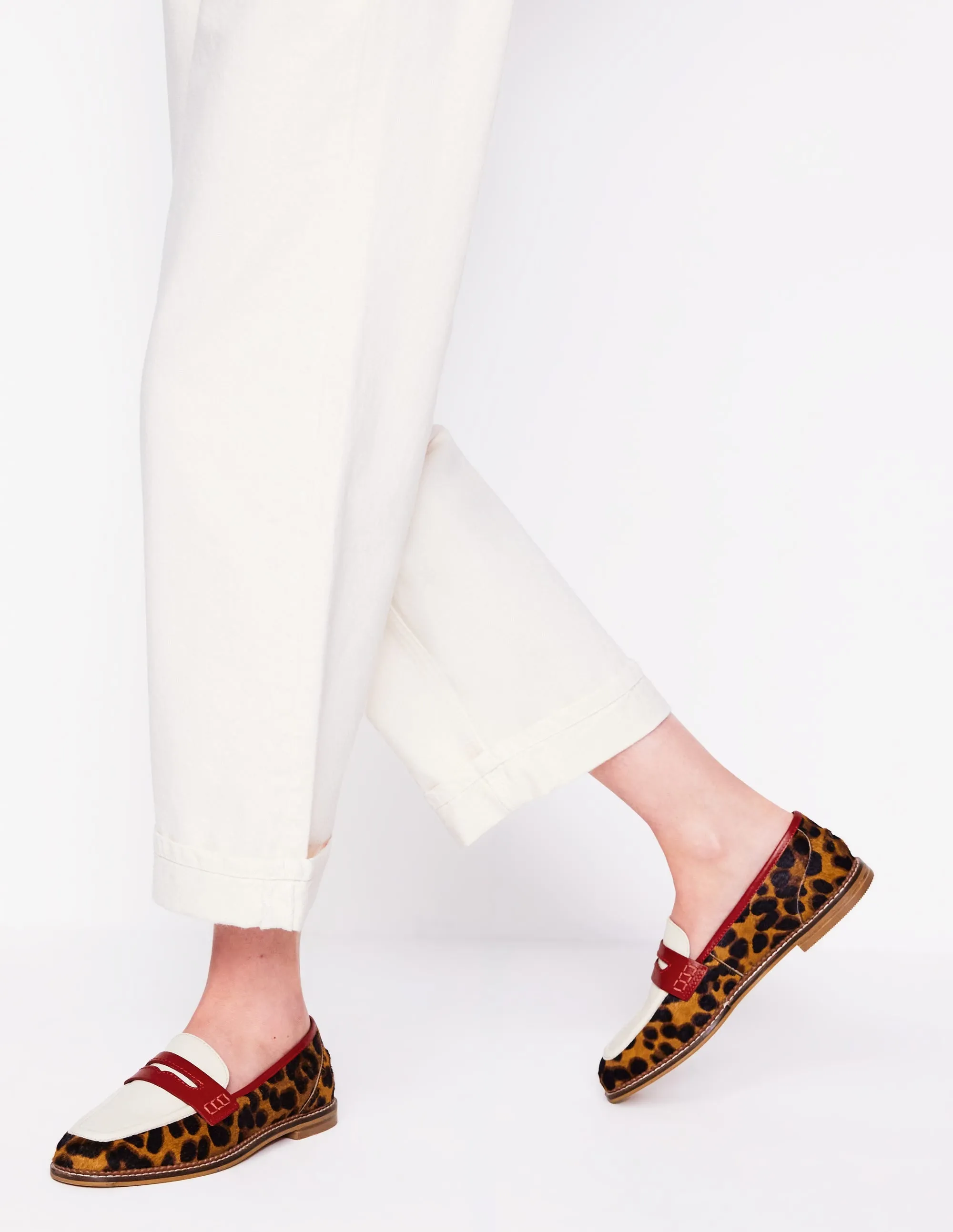 Nya Penny Loafers-Leopard Colourblock Jet-Setter