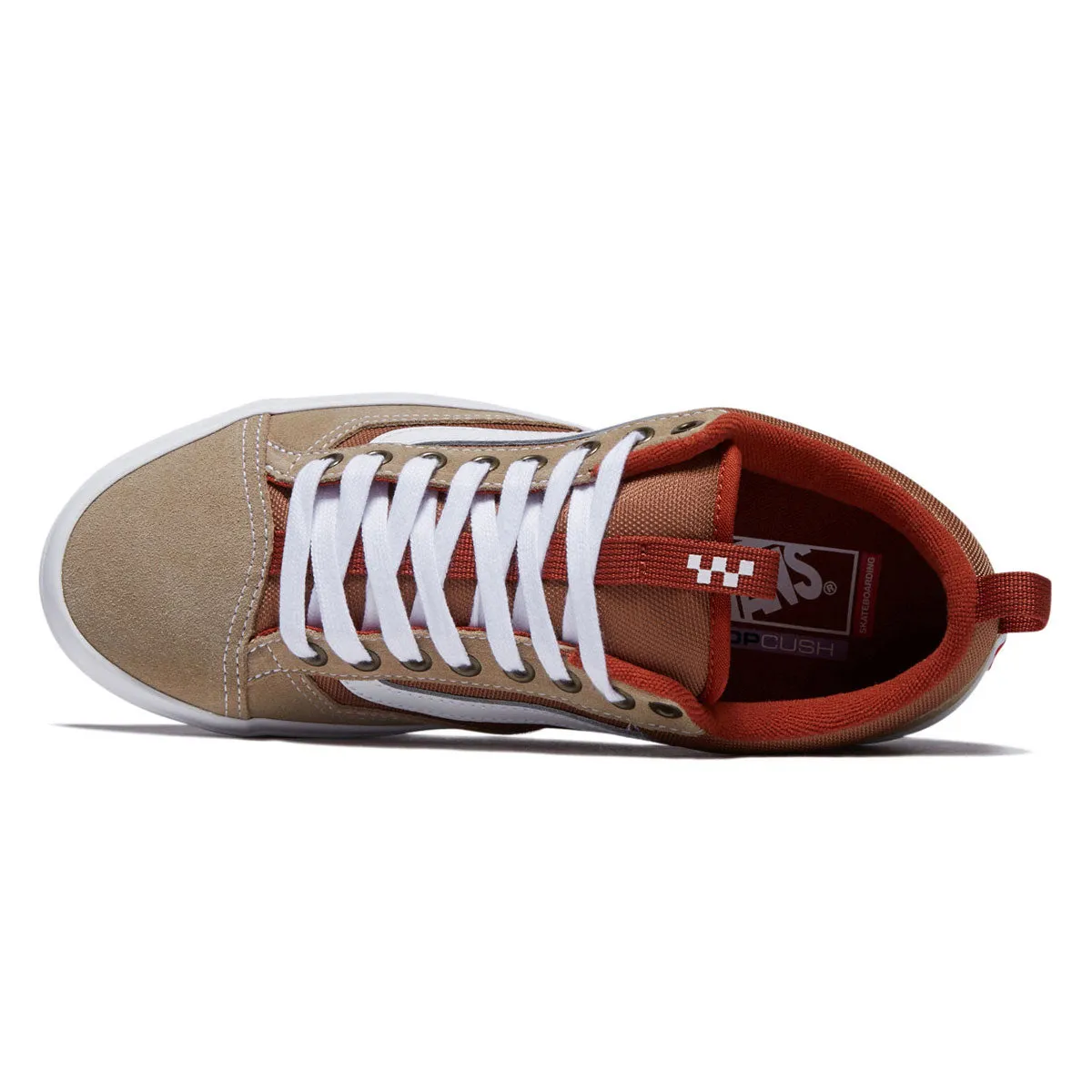 Vans Skate Old Skool 36  Shoes - Khaki/Burnt Orange Adjustable Fit Skid Resistant