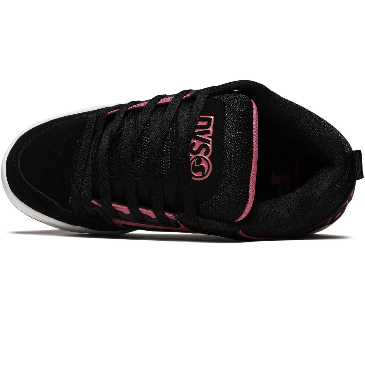 Performance Skate Fit DVS Womens Comanche Shoes - Black/Pink/White/Nubuck
