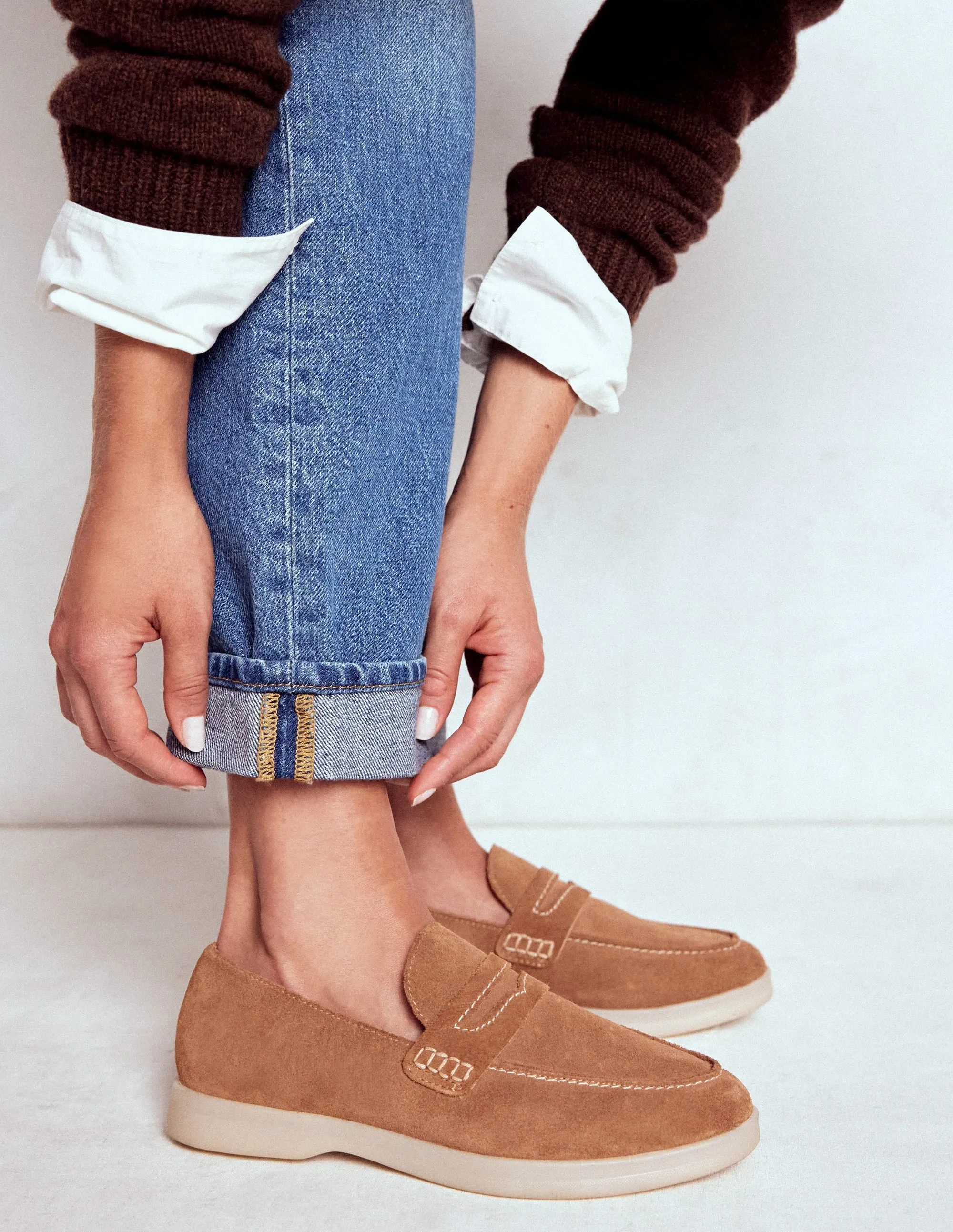 Easy soft loafers-Tan Stylish Padding trend pick
