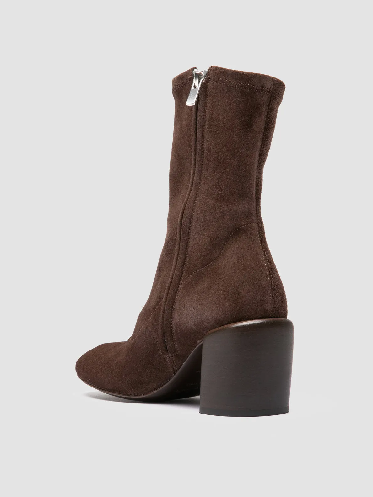 Island Step Elastic laces FELICIA 011 - Brown Suede Zipped Boots