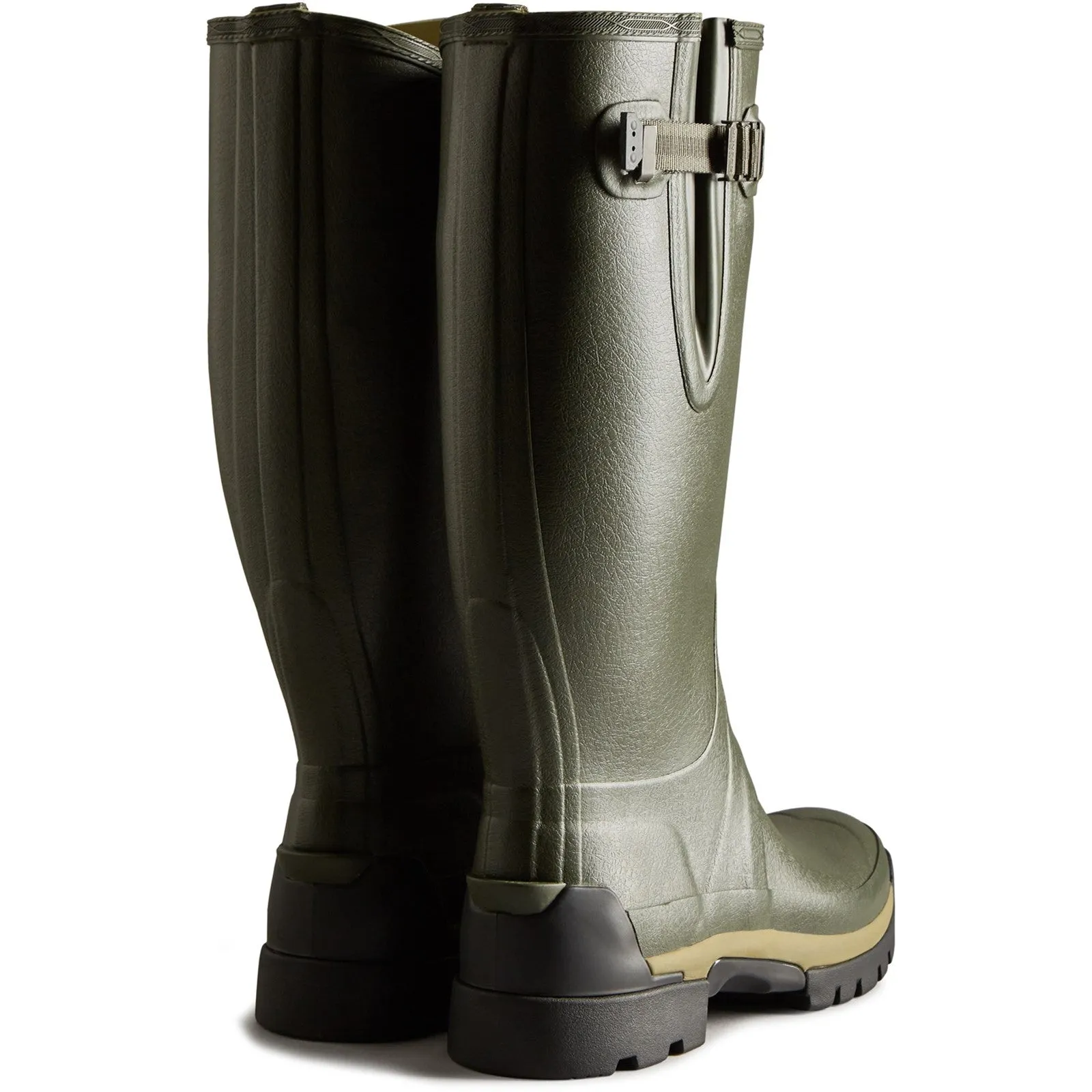 Hunter Mens Balmoral Adjustable Wellington Dark Olive Water Repellent Wear Foot Support Boots