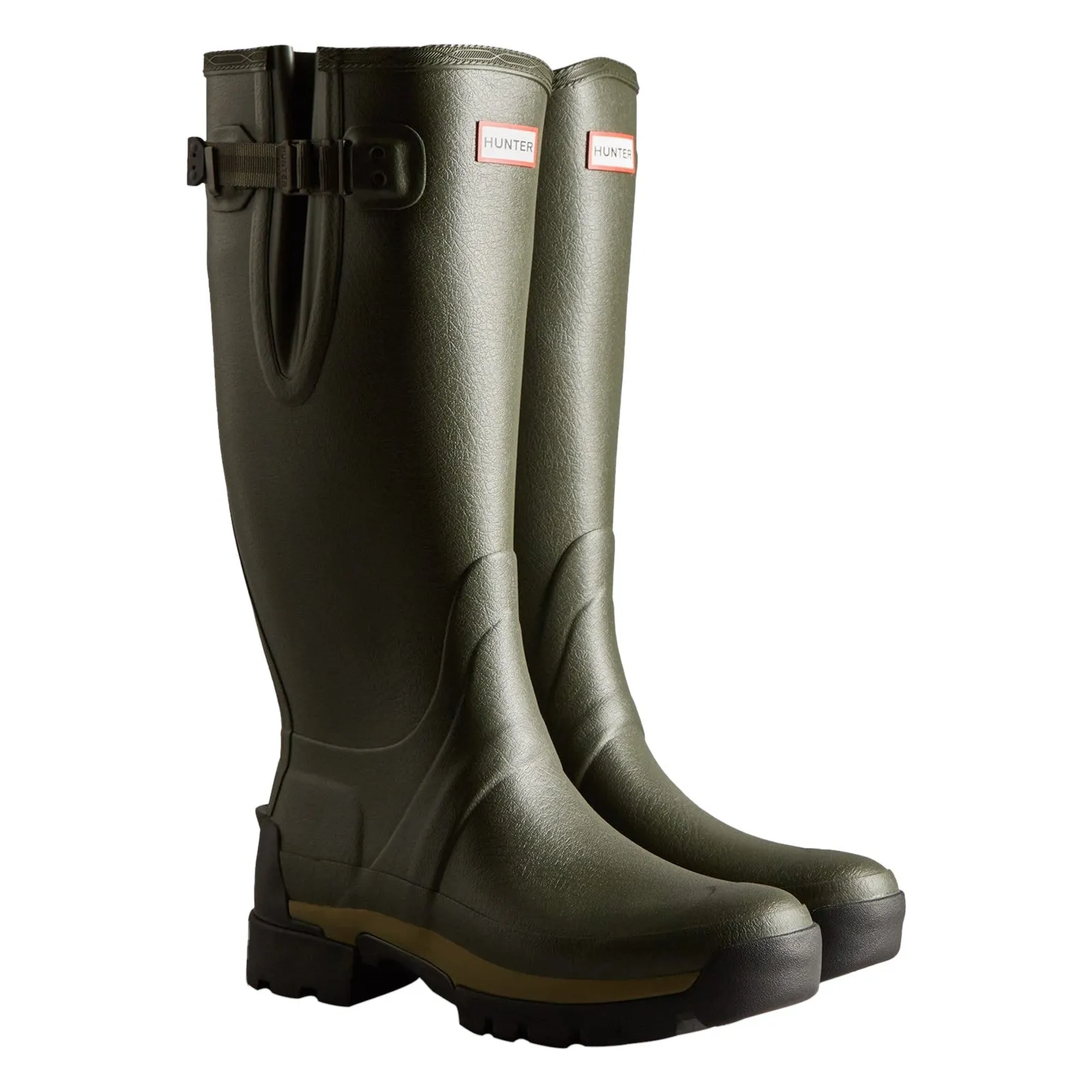 Hunter Mens Balmoral Adjustable Wellington Dark Olive Outdoor Fun Trendy Waterproof