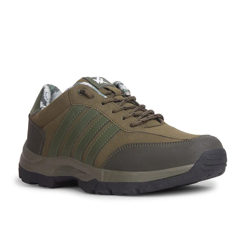 Leap7x Casual Olive Green Lacing Trekking Shoes For Mens COLUMBIA6E By Liberty Cold Weather Path Support