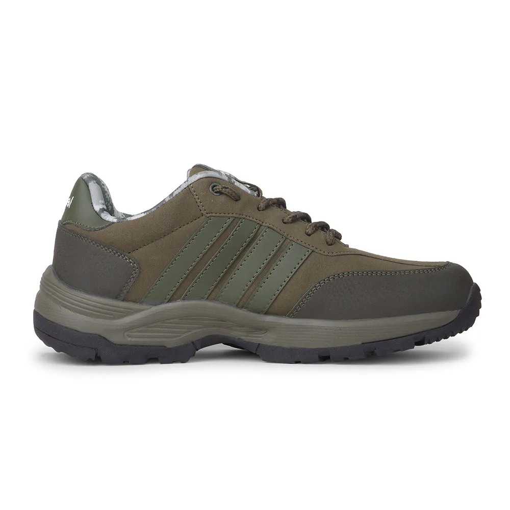 Leap7x Casual Olive Green Lacing Trekking Shoes For Mens COLUMBIA6E By Liberty Waterproof Trekking Hiking Gear
