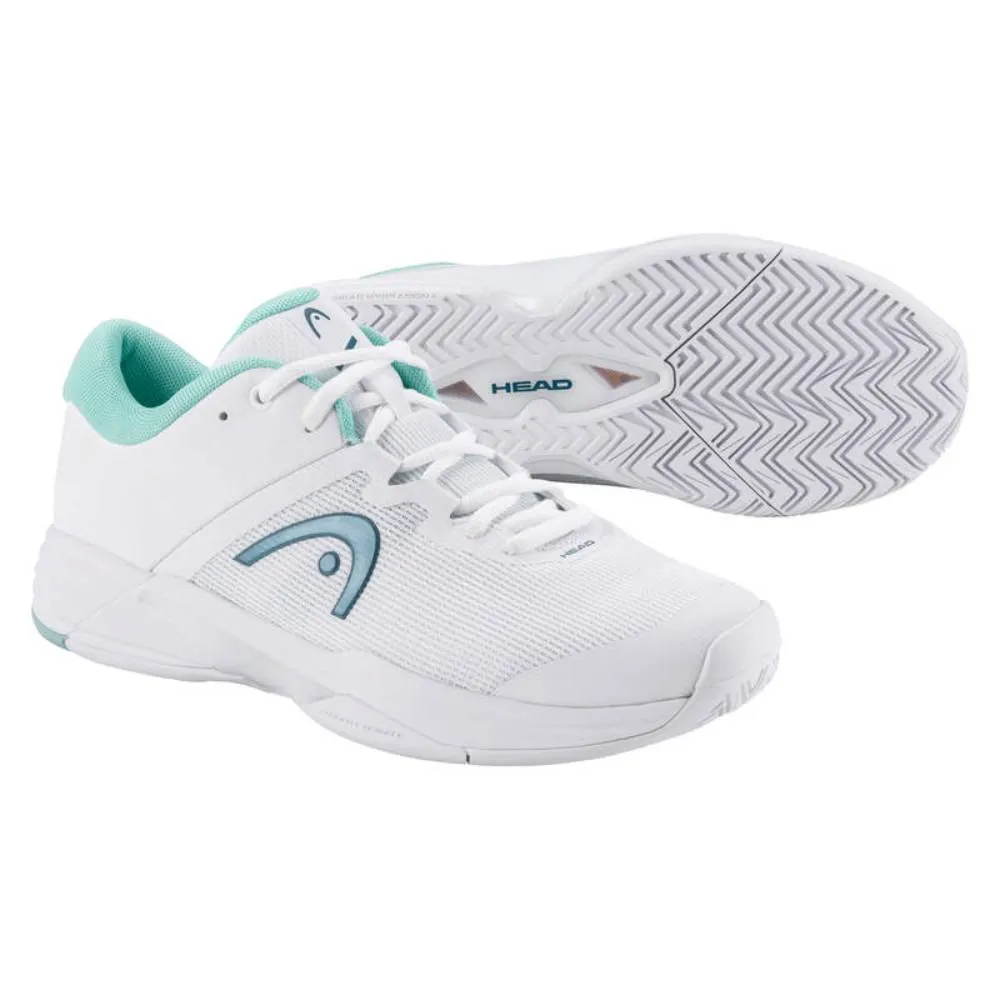 Head Revolt Evo 2.0 Women's Tennis Shoe (White/Turquoise) Sport Mode