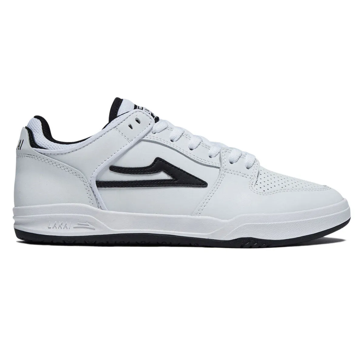 Leather Material Lakai Telford Low Shoes - White/Black Leather