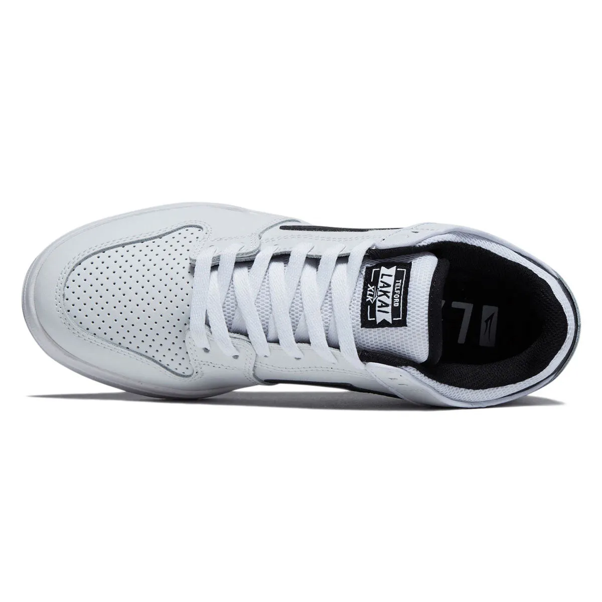 Lakai Telford Low Shoes - White/Black Leather Tight Fit