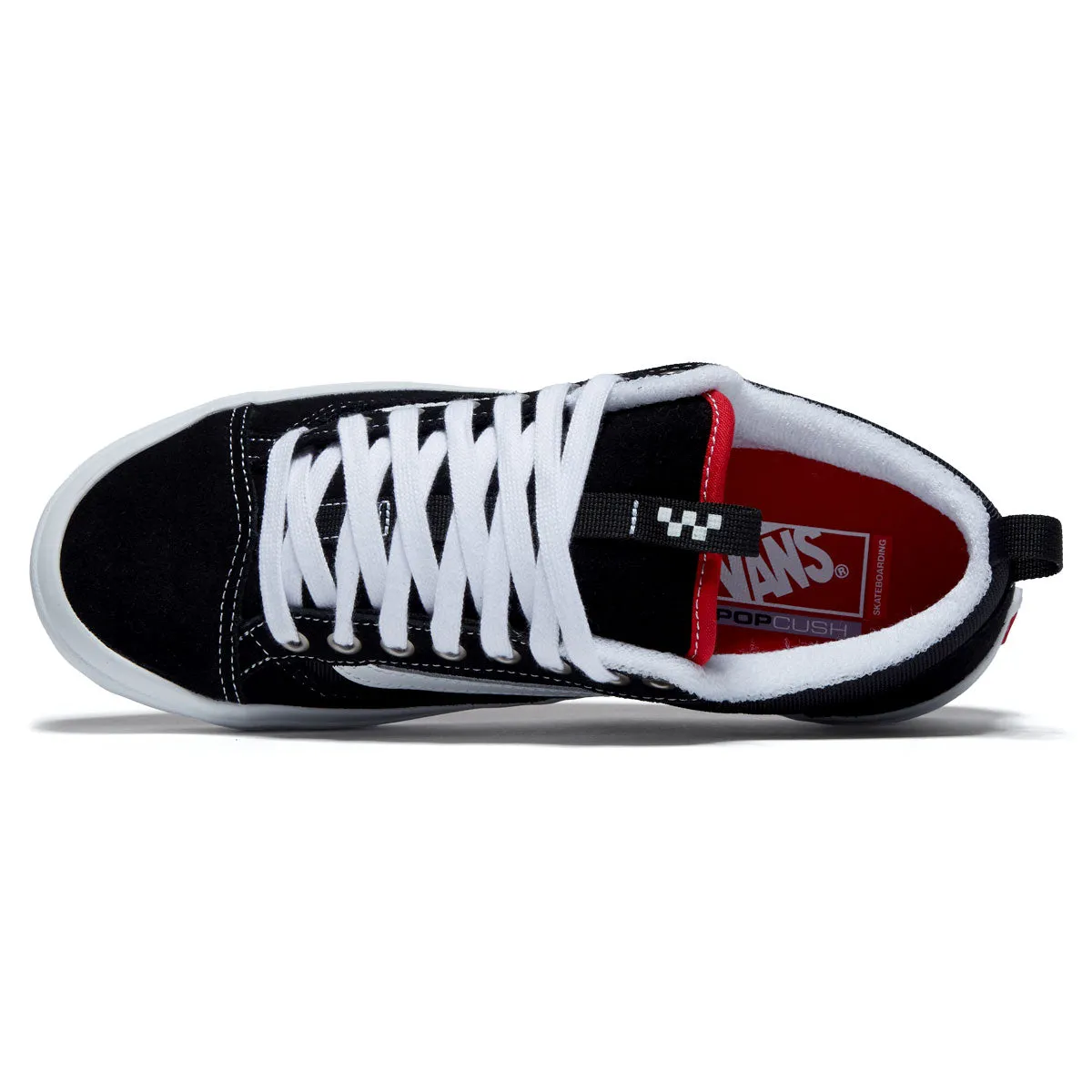 Vans Skate Old Skool 36 Shoes - Black/White Sleek Finish Free Ride