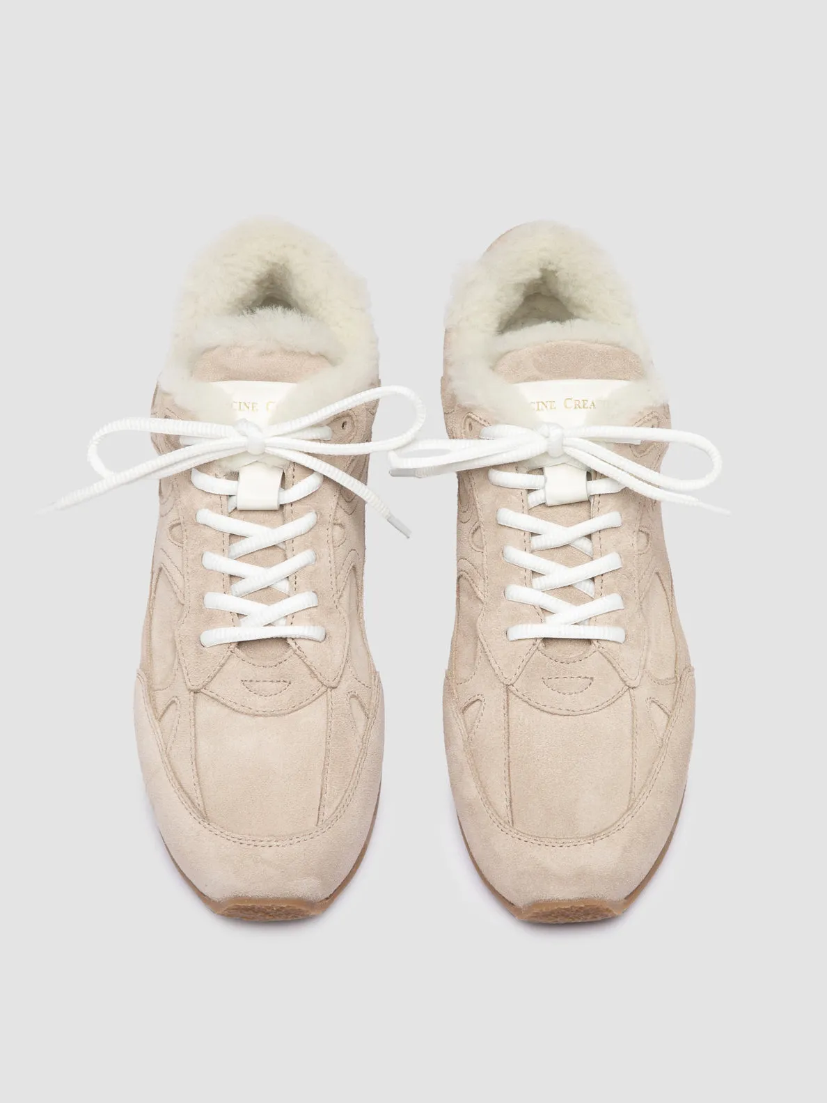 AWAY 102 - Ivory Suede Sneakers Clear Glow