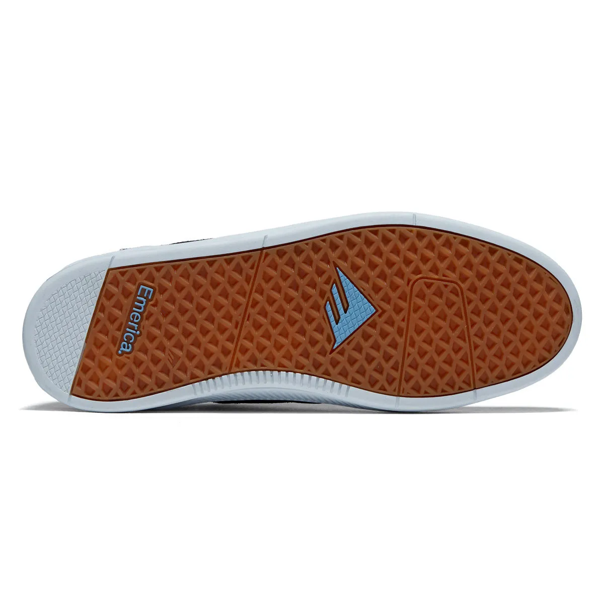 Emerica Romero Laced Shoes - Black/Light Blue Shock Absorbing Sole Flat Step