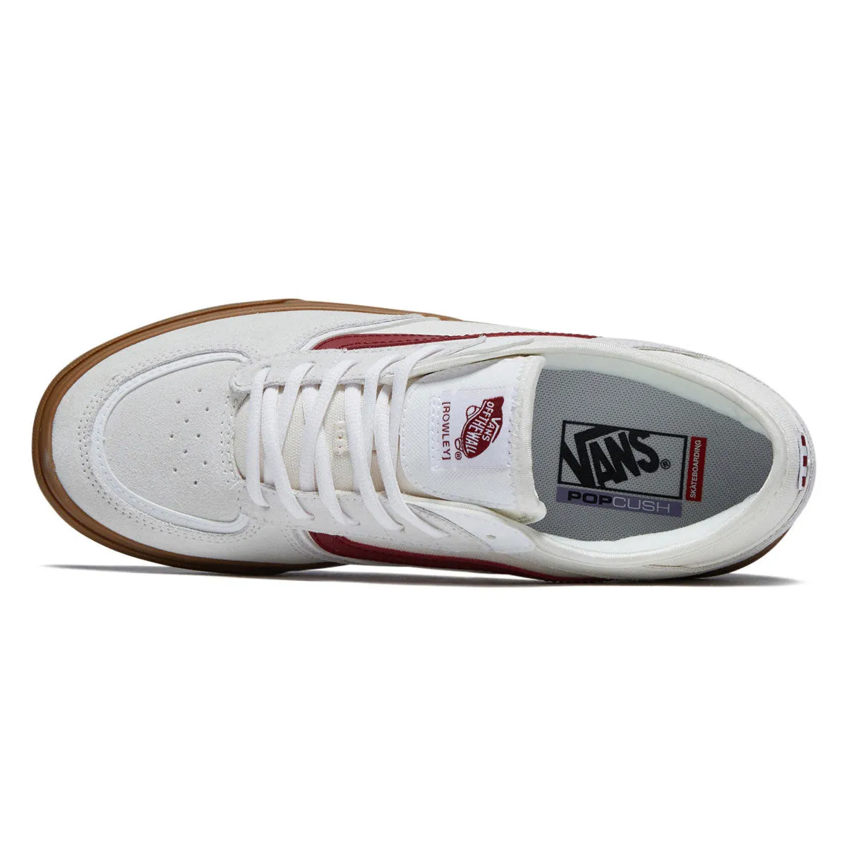 Street Step Flexibility Ride Vans Skate Rowley Shoes - Red/White/Gum