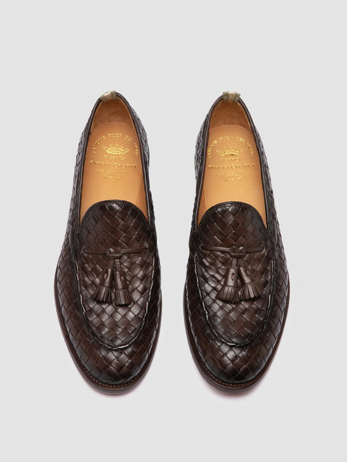 OPERA 004 - Brown Leather Tassel Loafers Wide Base Travel Essential