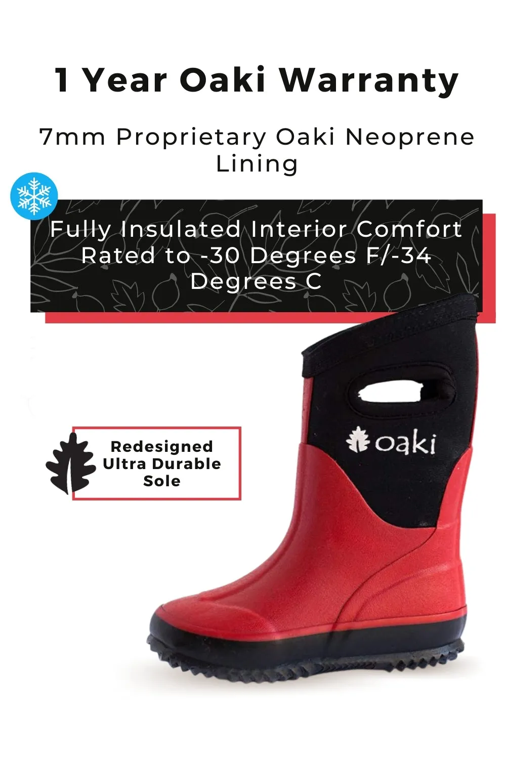 Supportive Winter Essentials Red Neoprene Rain/Snow Boots