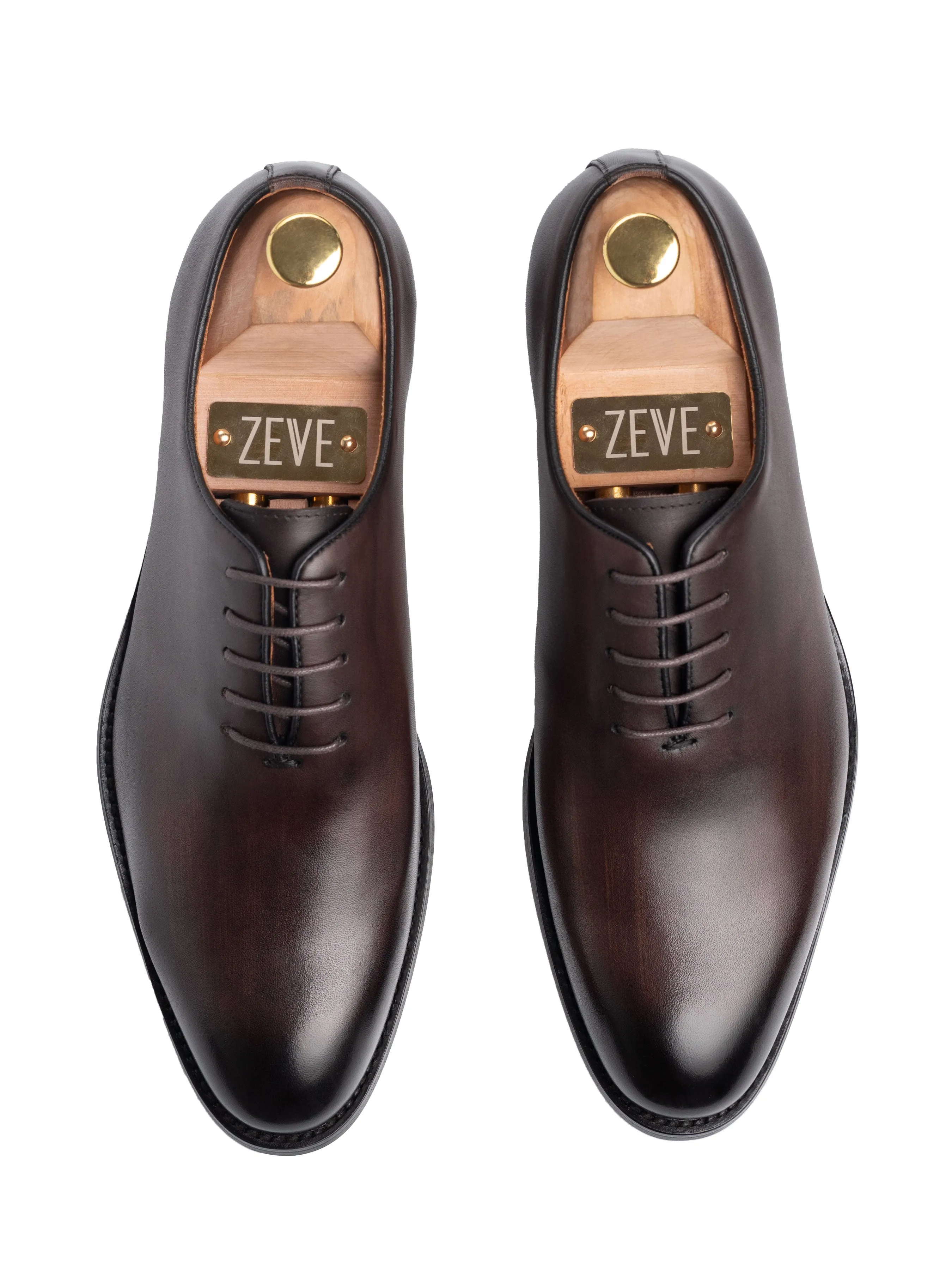 Ultimate Comfort Wholecut Oxford  - Dark Brown Lace up (Hand Painted Patina)