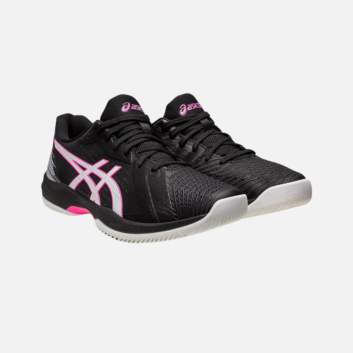 Air Cushion Asics Solution Swift FF Men's Tennis Shoes -Black/Hot Pink