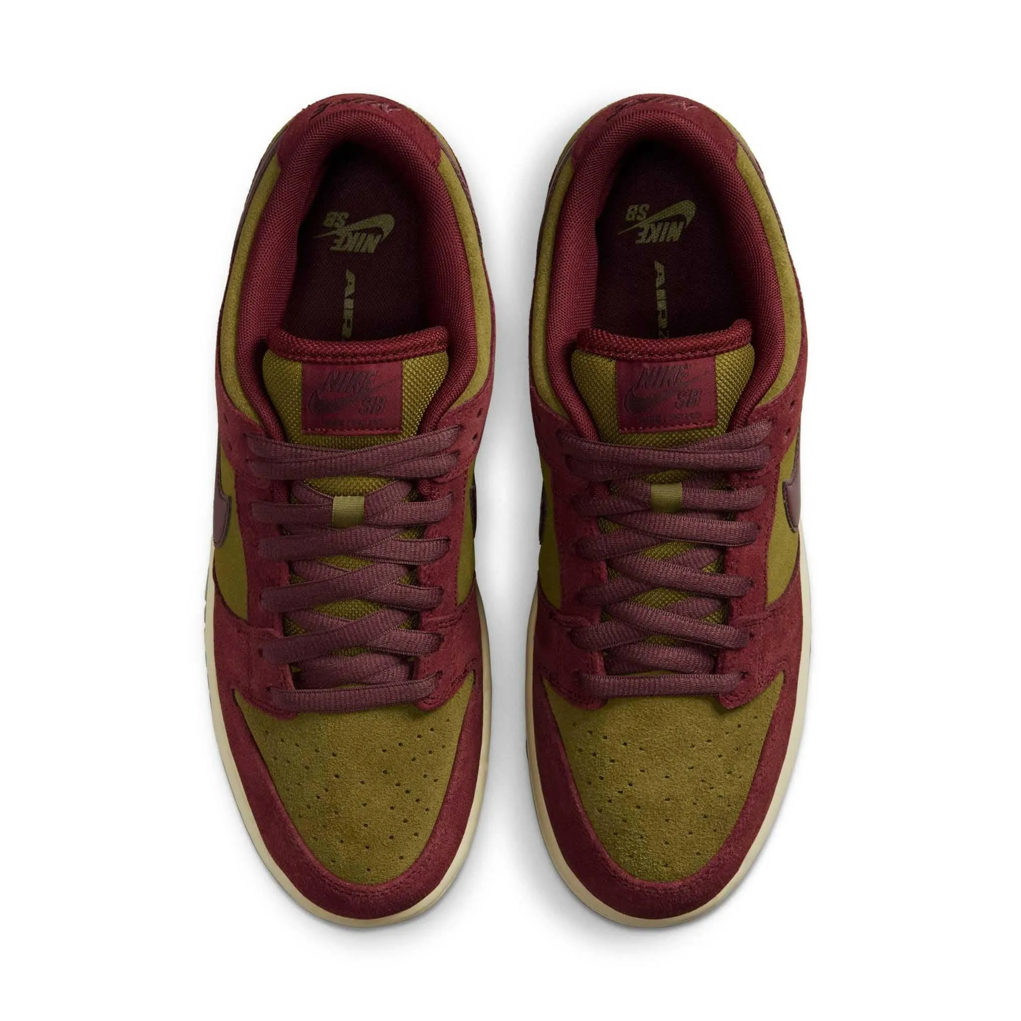Vulcanized Rubber Nike SB - Dunk Low Pro Shoes Dark Team Red Olive Flak