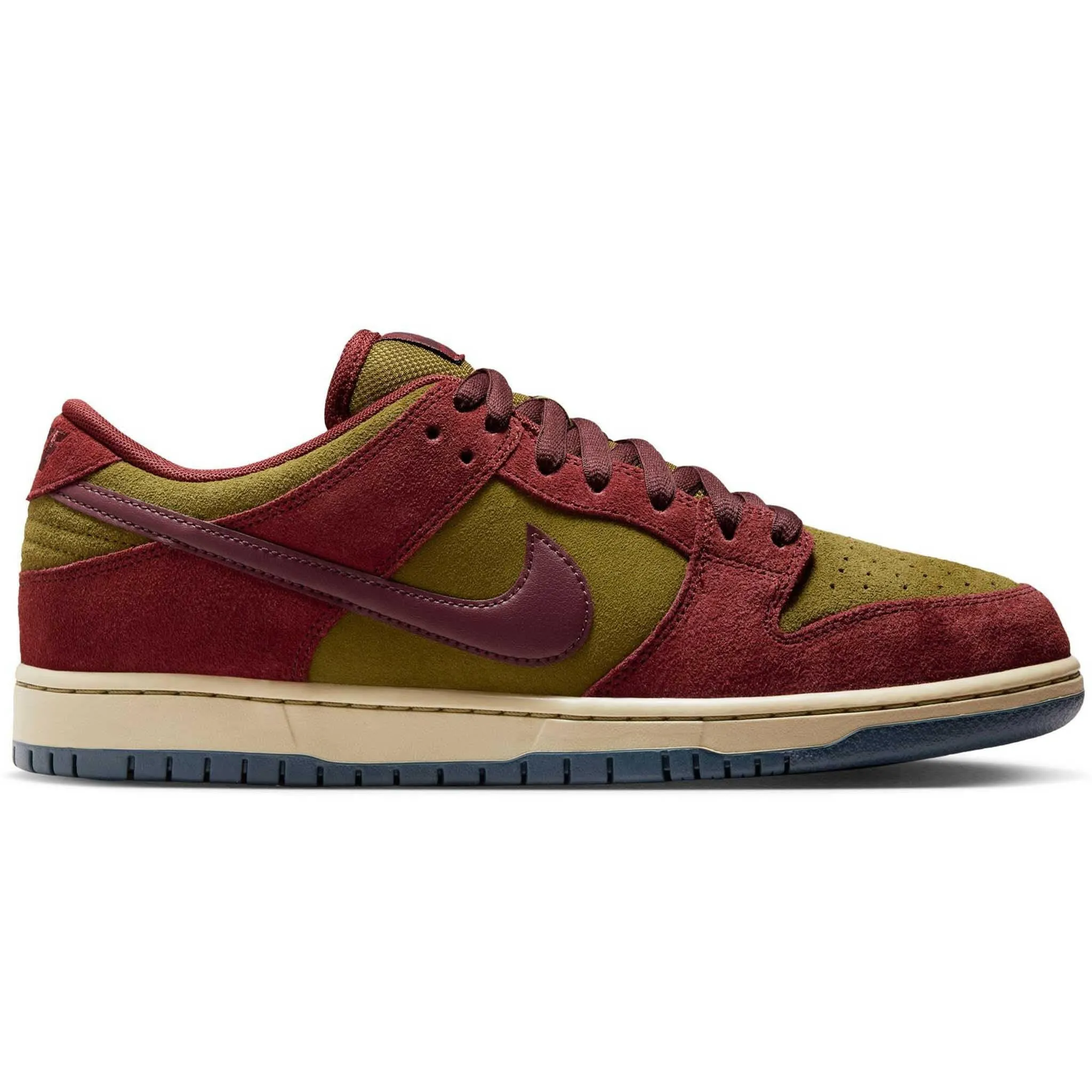 Daily Wear Snug fit Nike SB - Dunk Low Pro Shoes Dark Team Red Olive Flak