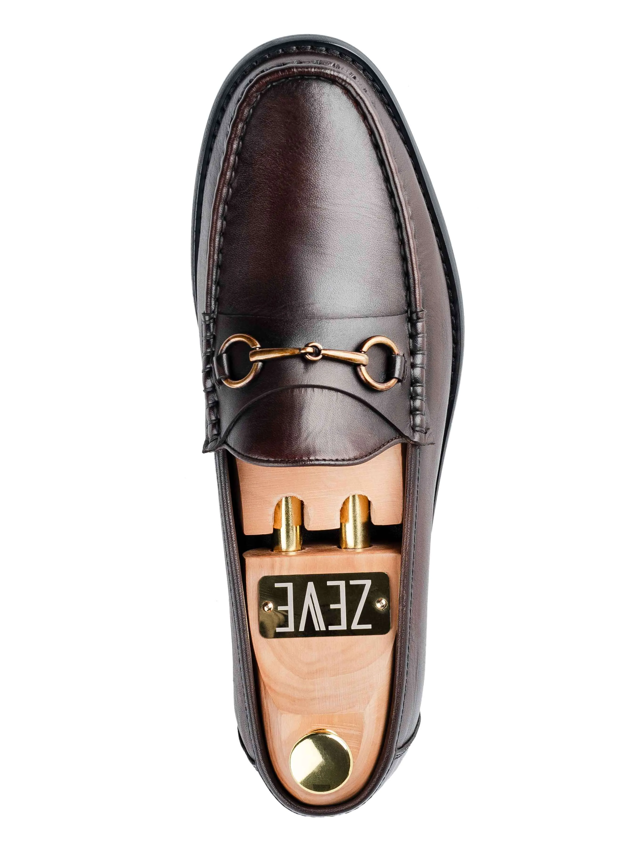 Mario Horsebit?Moccasin?Loafer - Dark Brown (Hand Painted Patina) Firm Safe Green Lane