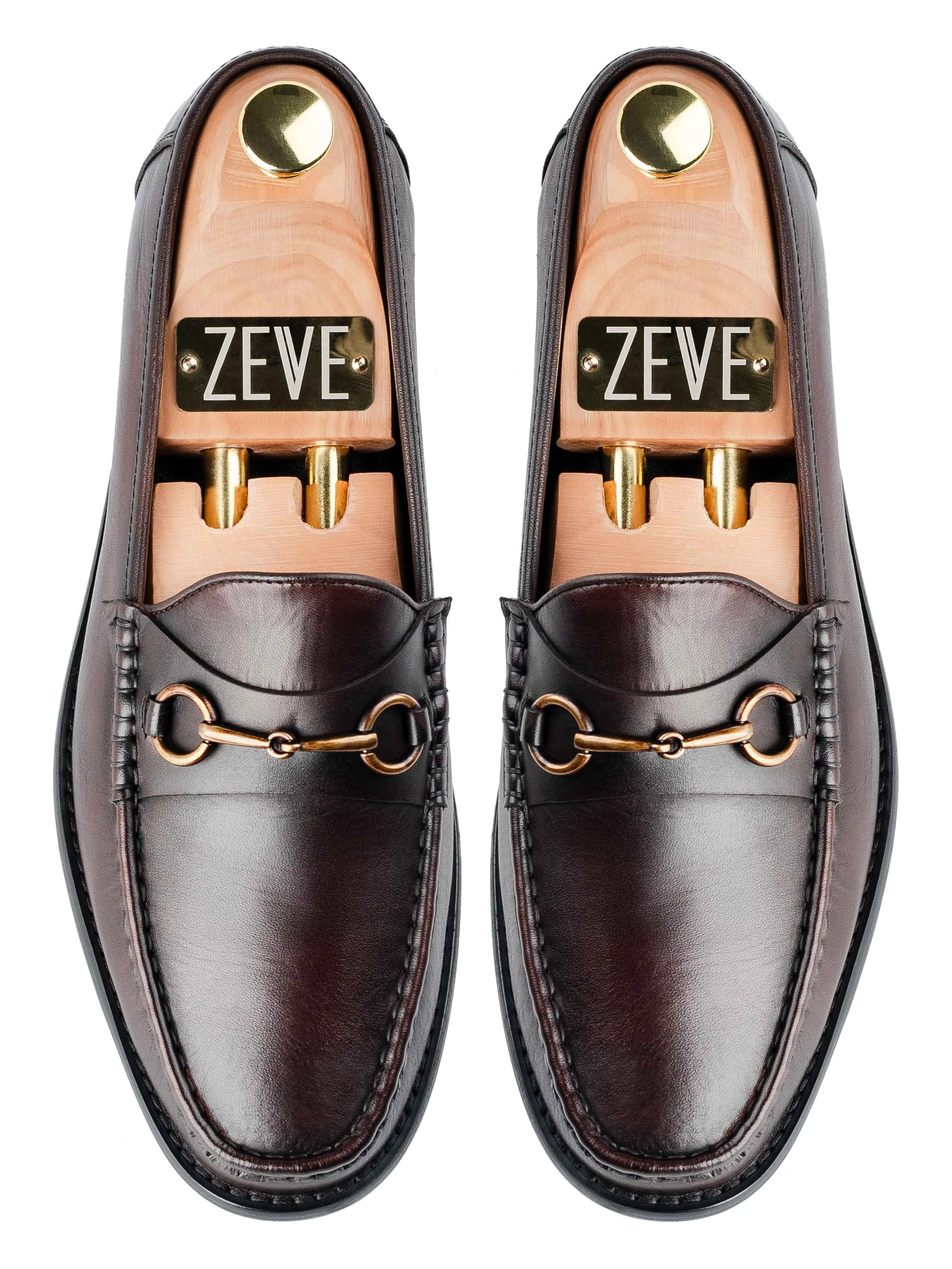 Pebble Grain Mario Horsebit?Moccasin?Loafer - Dark Brown (Hand Painted Patina)