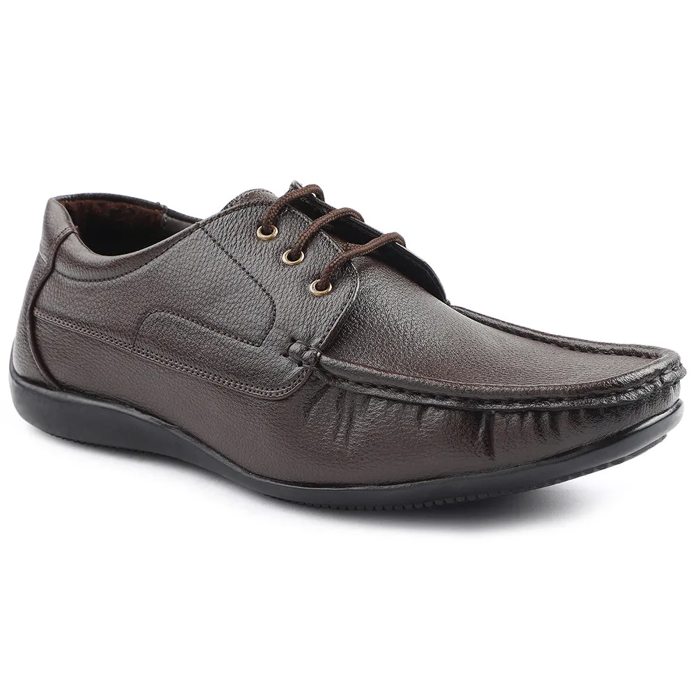 Fortune Brown Lacing Formal Derby Shoes For Men HML-6E By Liberty Calm Style
