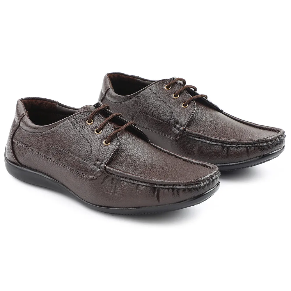 Office Classic Fortune Brown Lacing Formal Derby Shoes For Men HML-6E By Liberty
