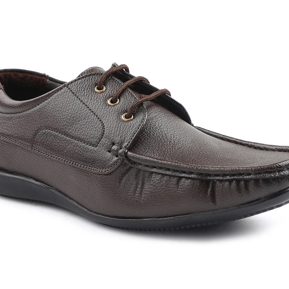 Fortune Brown Lacing Formal Derby Shoes For Men HML-6E By Liberty Mesh Panel