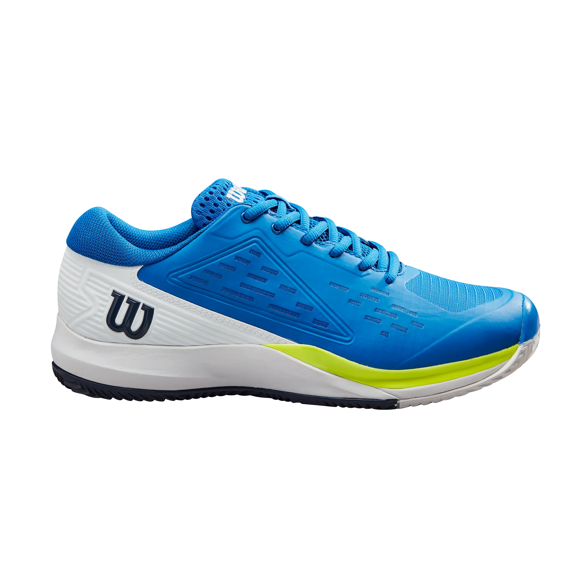 Stable Step High Top Wilson Pro Rush Ace Clay Tennis Shoes (Mens) - Lapis Blue/White/Yellow