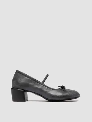 FLORE 009 - Black Leather Mary Jane Shoes Skin Fresh
