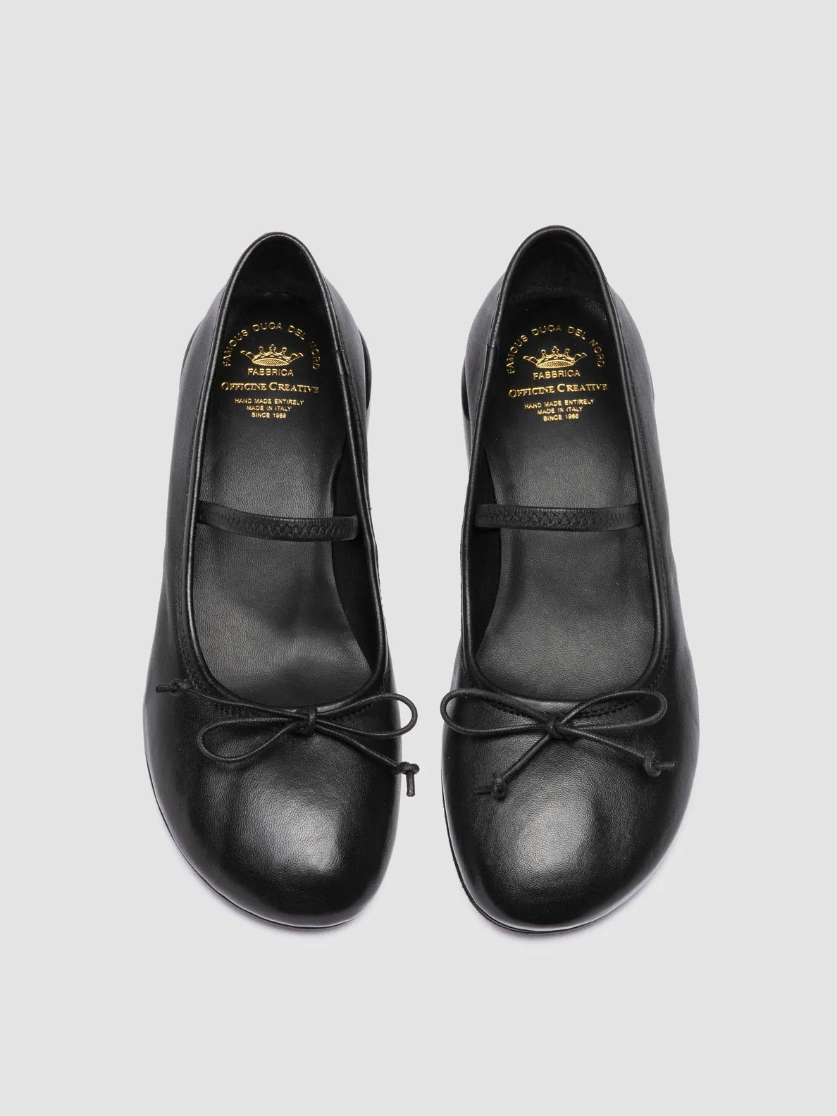 FLORE 009 - Black Leather Mary Jane Shoes Sole Soft Stable construction
