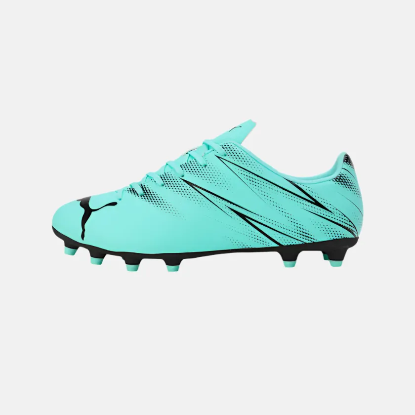 Sweat Wicking Step Lock Puma Attacanto FG/AG Men's Football Shoes -Electric Peppermint/Black