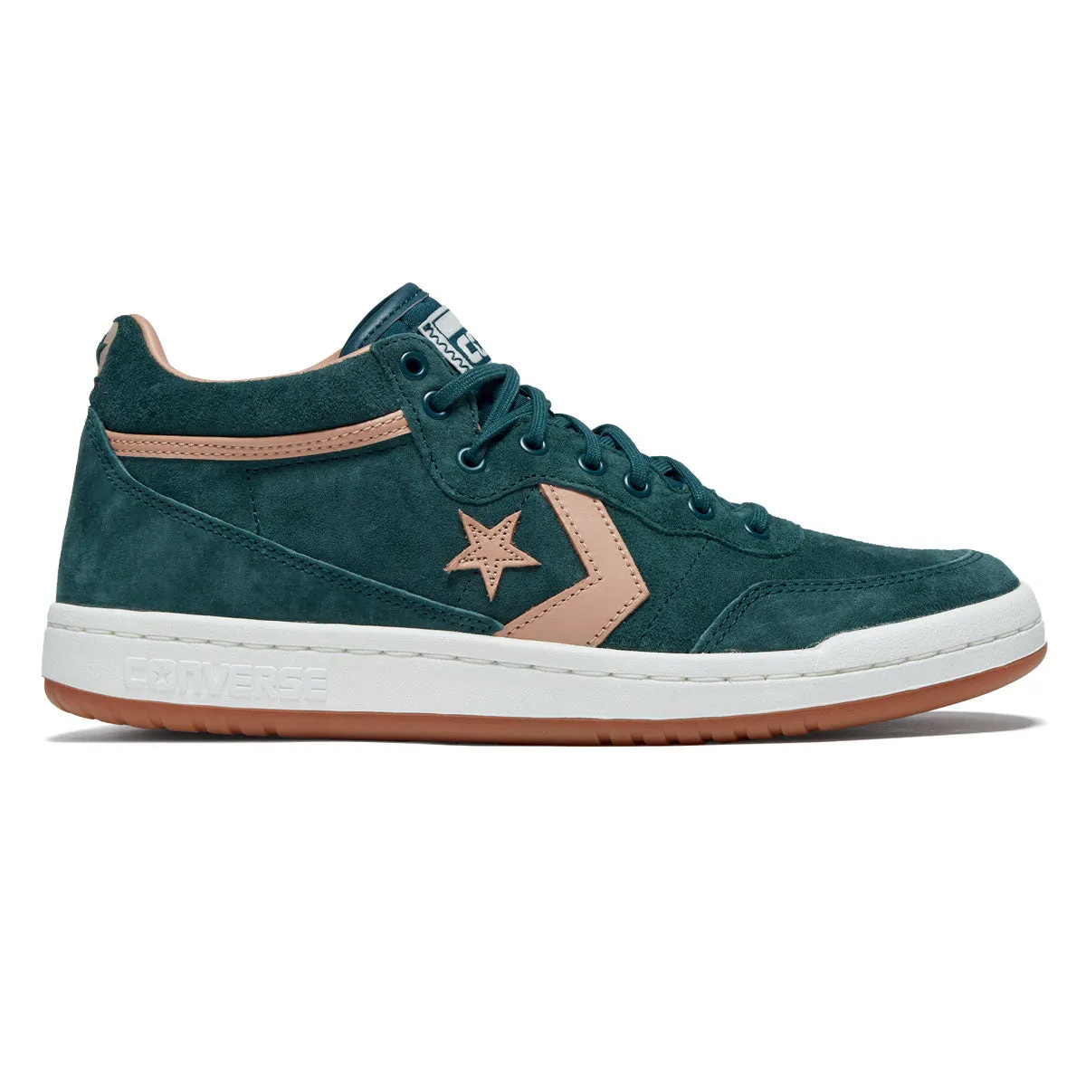 Converse Fastbreak Pro Mid Shoes - Rubber Plant/Vachetta Beige Foot Balance Flexible Ride