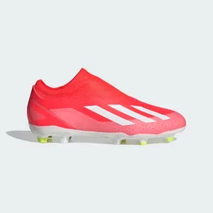 Adidas X crazyfast League Laceless Firm Ground Fooball Kids Unisex Shoes (4-7Year) -Solar Red/Cloud White/Team Solar Yellow 2 Game Agility