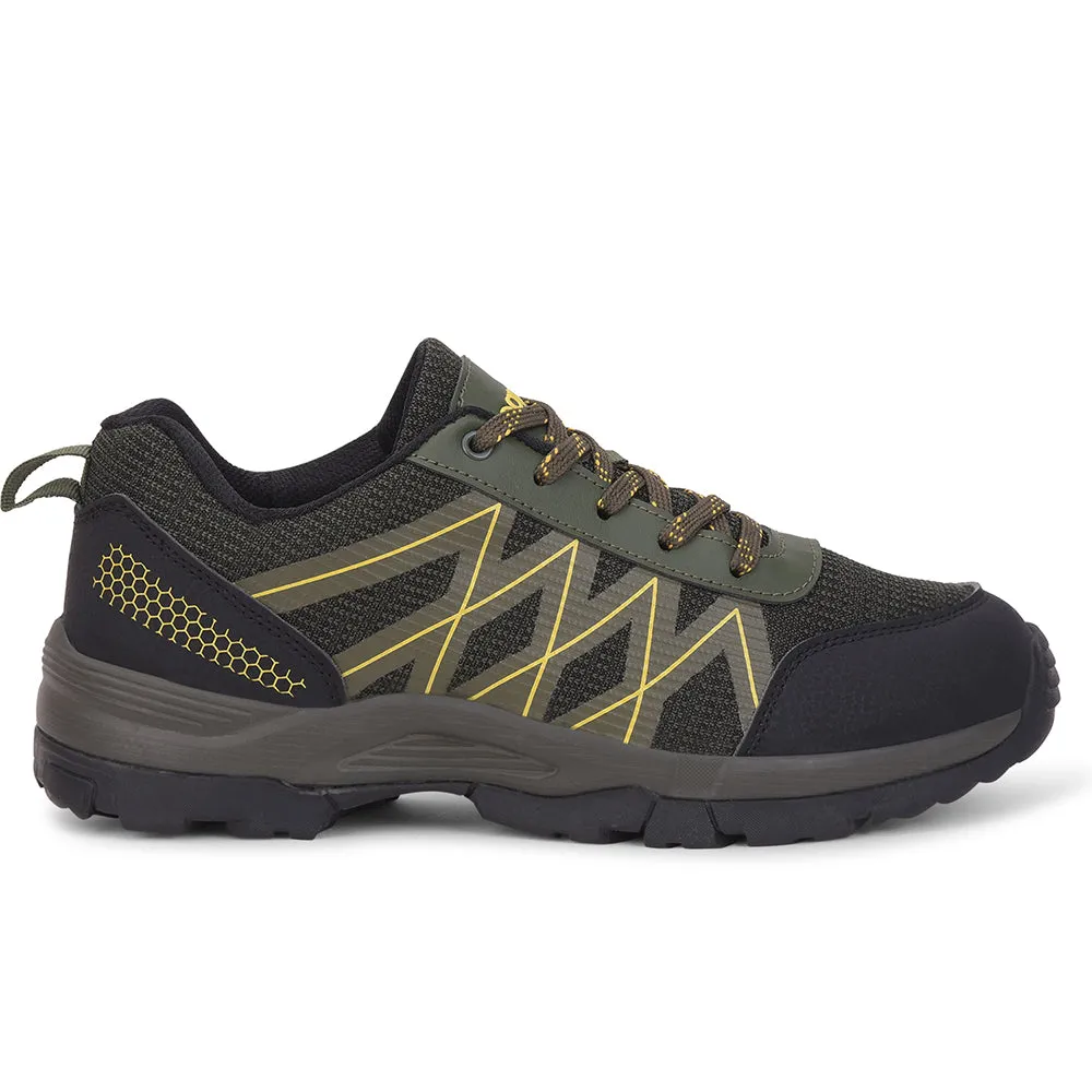 Leap7x Olive Green Sports Lace-Up Trekking Shoes For Men MOUNTAIN2E By Liberty Easy Hike