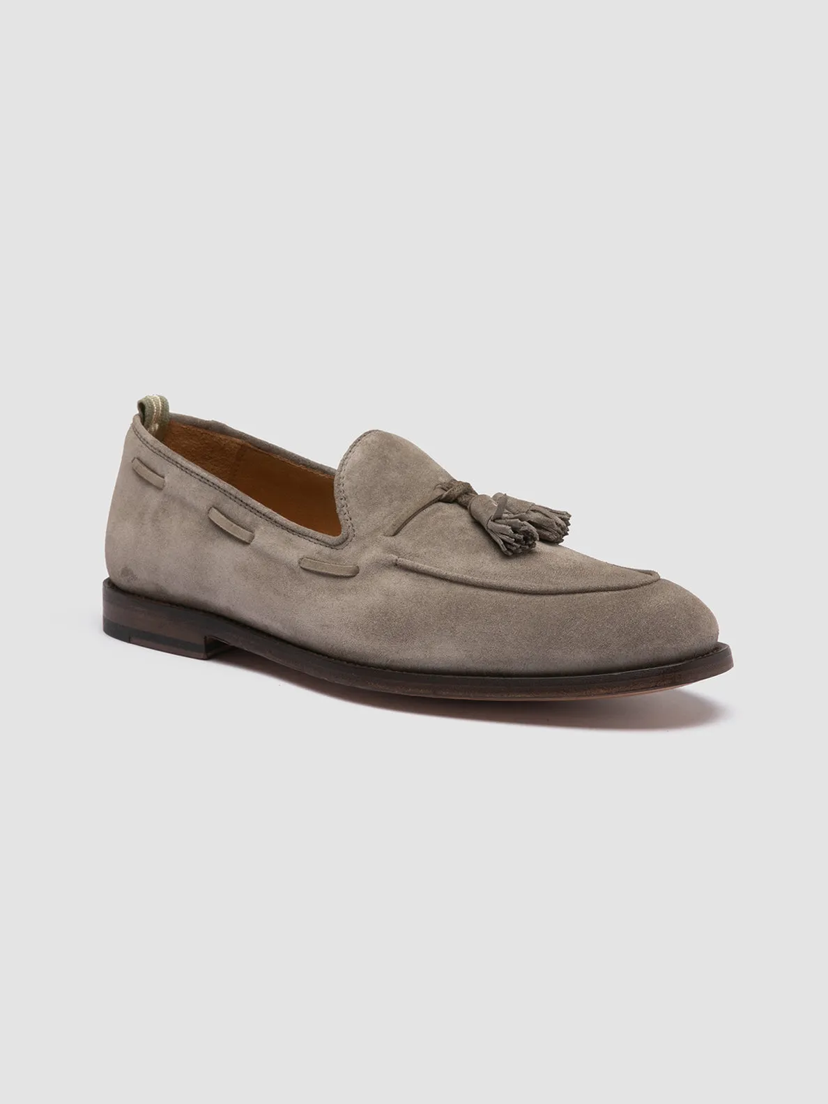OPERA 002 - Grey Suede Tassel Loafers Food Lane Forest Path