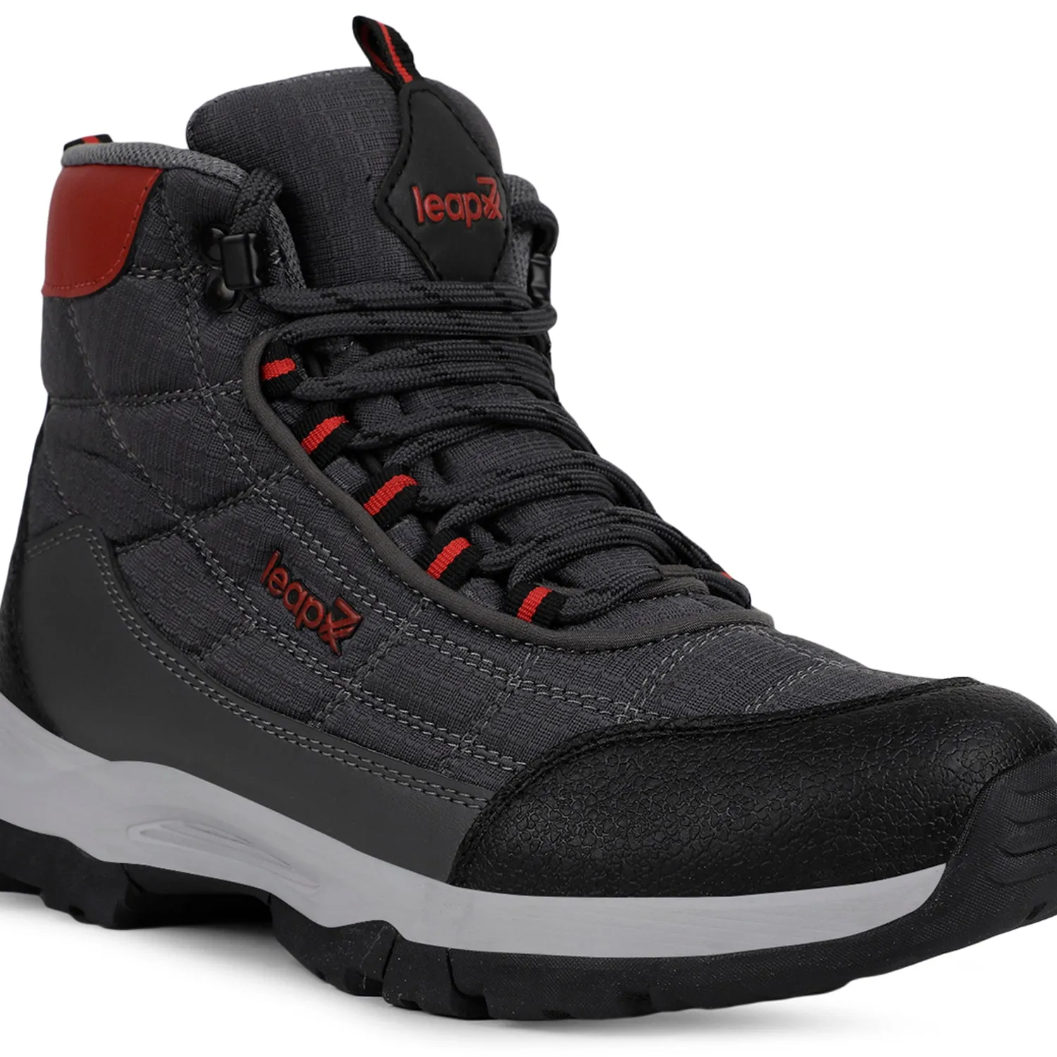 Unbeatable Traction Leap7x Sports Light Grey High Ankle Trekking Shoes For Mens VERTICAL By Liberty