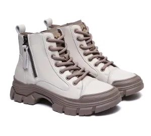TARRAMARRA? Women Leather Lace Up Zipper Chunky Boots Lorrine Functional Cold Terrain Hiking
