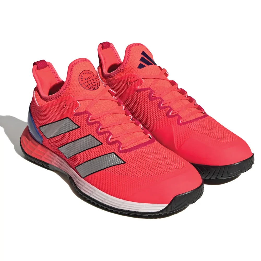adidas adizero Ubersonic 4 Tennis Shoes (Mens) - Solar Red/Silver Metallic/Lucid Blue Odor Resistant Sporty