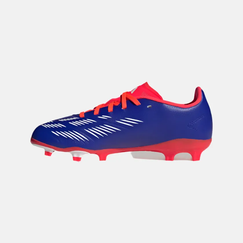 Adidas Predator League Firm Ground Kids Unisex Football Shoes -Lucid Blue/Cloud White/Solar Red Speed Touch Jump Control