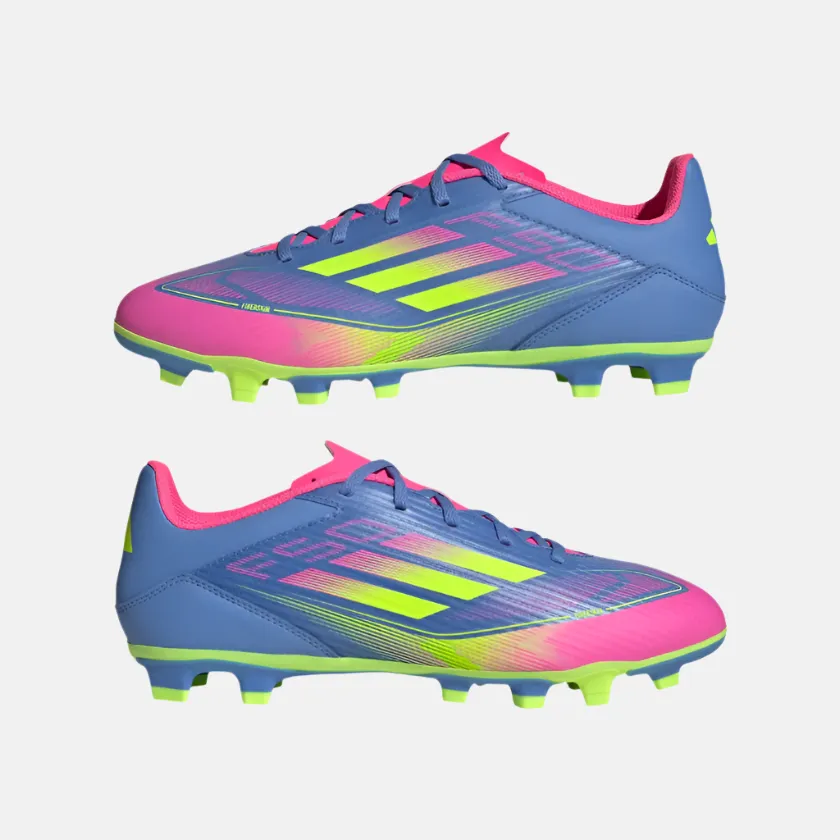 Adias F50 Club Firm/Multi-Ground Men's Football Shoes -Blue Fusion/Lucid Lemon/Lucid Pink Sprint boost