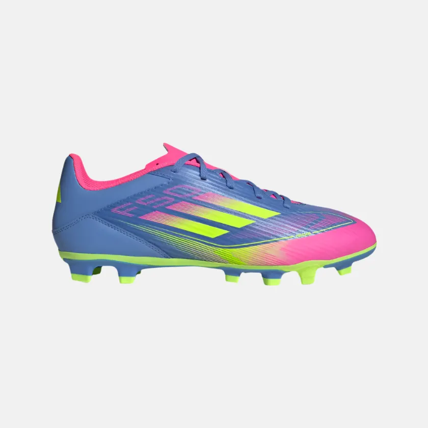 Adias F50 Club Firm/Multi-Ground Men's Football Shoes -Blue Fusion/Lucid Lemon/Lucid Pink Fitness Fan