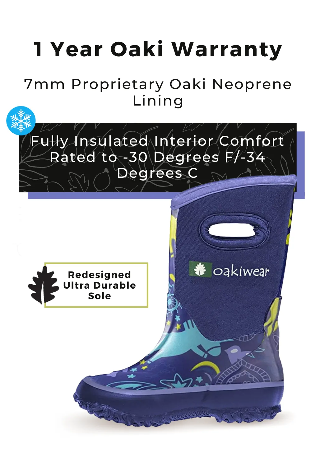 Purple Unicorn Neoprene Rain/Snow Boots Snow Walks