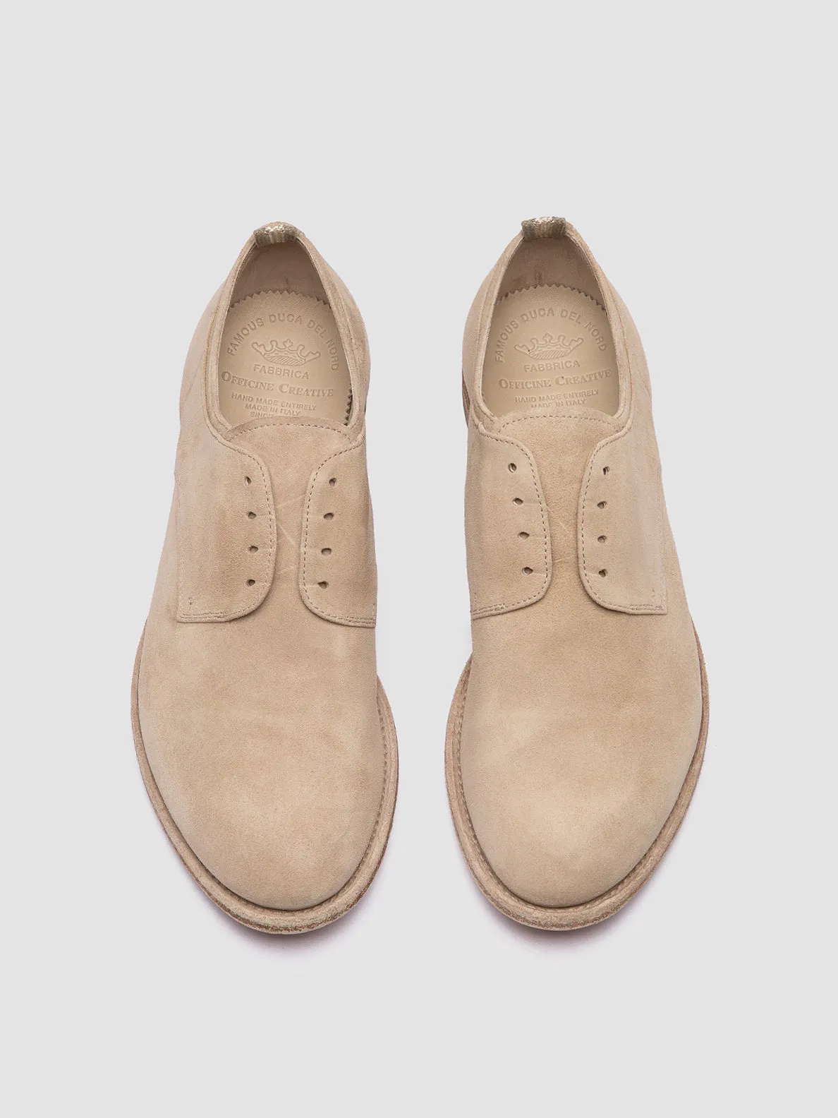 ARCHIVE 500 - Beige Suede Derby Shoes Clean Wear