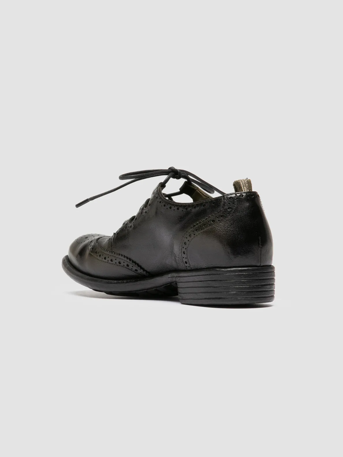 CALIXTE 084 - Green Leather Oxford Shoes Suede Finish Travel Style